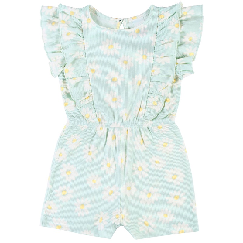 Infant & Toddler Girls Blue Ruffled Romper