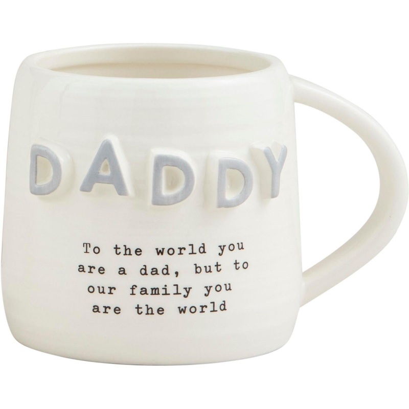 Mud Pie Gray Dad Chunky Letter Mug
