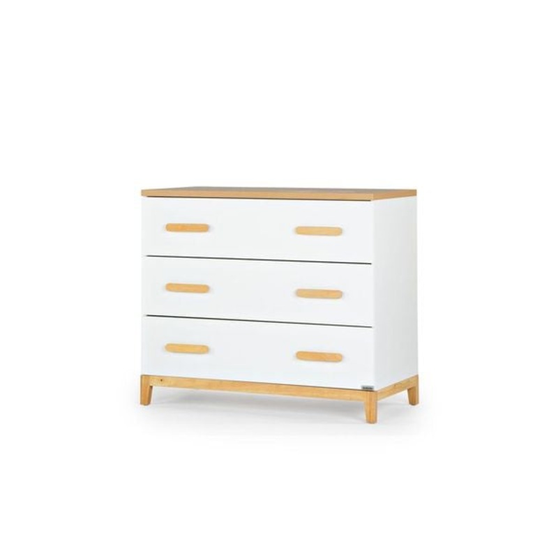 Dadada Lala Little 3-drawer Dresser – White/Red Oak