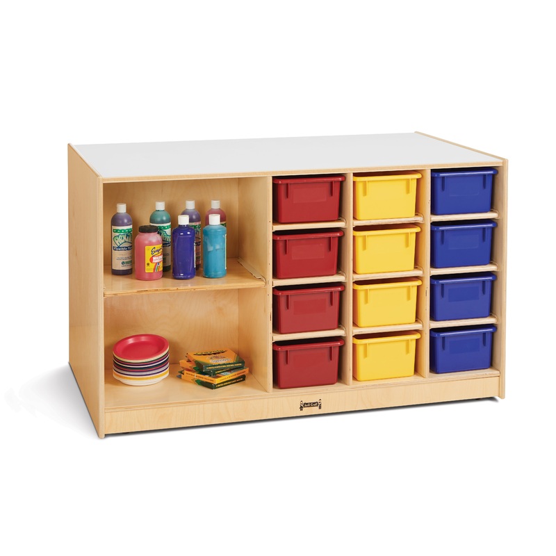 Jonti-Craft Mobile Storage Island – with Colored Trays