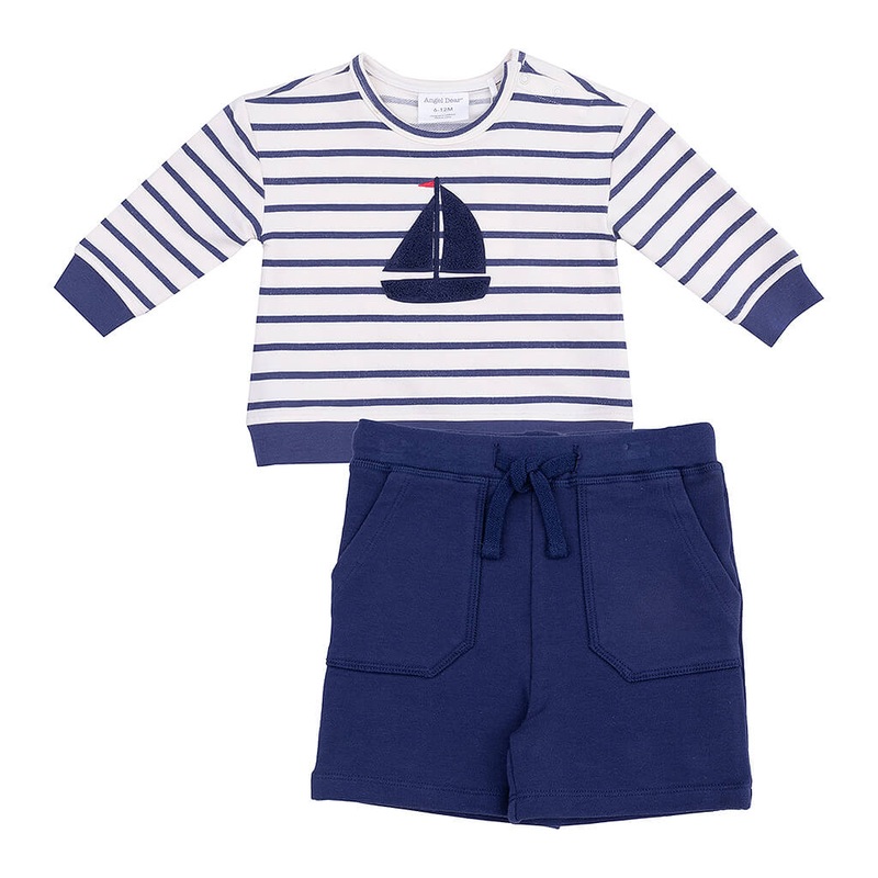 Sweatshirt and Short Navy Stripe French Terry