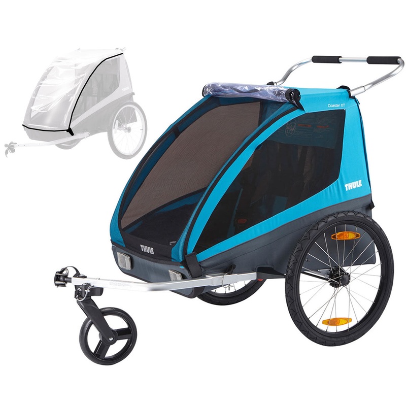 Thule Coaster XT Bicycle Trailer + Rain Cover Bundle – Blue