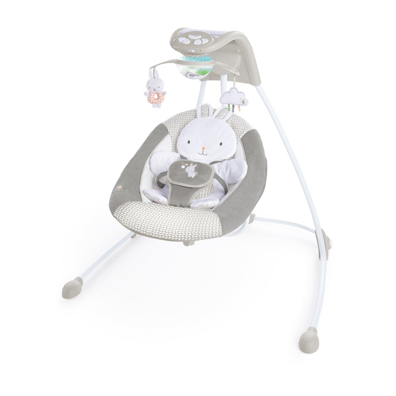 Ingenuity InLighten Baby Swing, Easy-Fold Frame & Light Up Mobile, Twinkle Tails