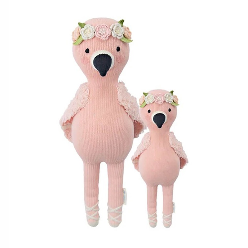 Hand Knit Doll Penelope The Flamingo