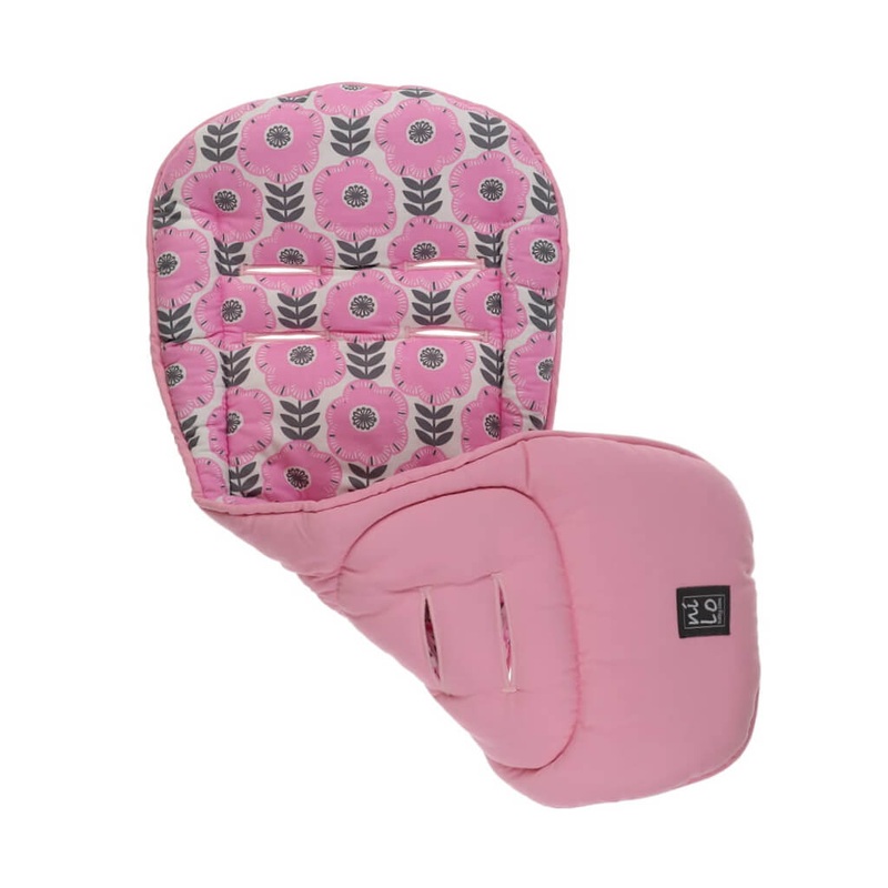 Long Stroller Mat Flower Light Pink