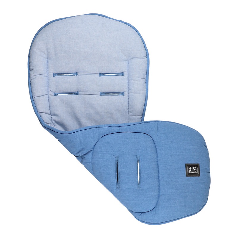 Long Stroller Mat Solid Denim Blue