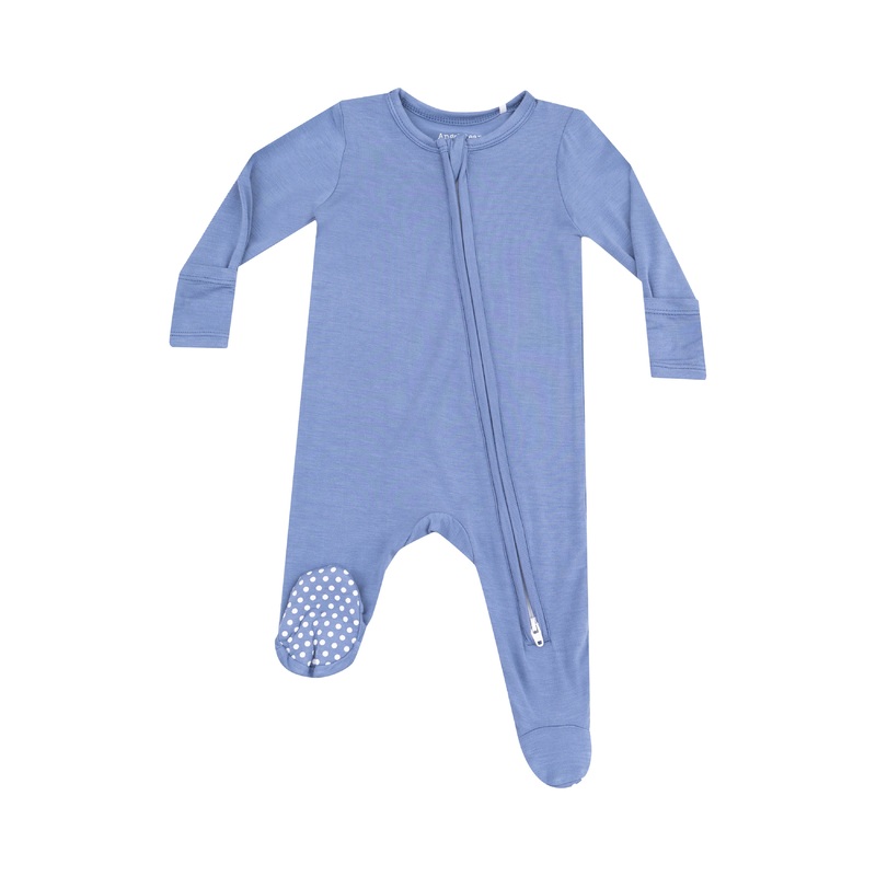 2 Way Zipper Footie – Country Blue