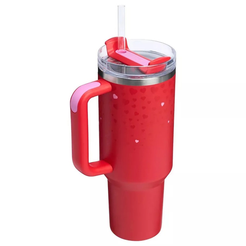 40 oz Stainless Steel H2.0 Flowstate Quencher Tumbler – Ruby Hearts