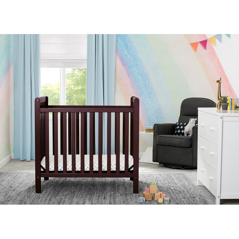 Classic Mini Crib with 2.75-inch Mattress – Convertible to Twin Bed