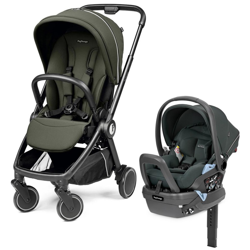 Peg Perego City Loop Stroller + Primo Viaggio Lounge Travel System Bundle – Black / Metal / Metal