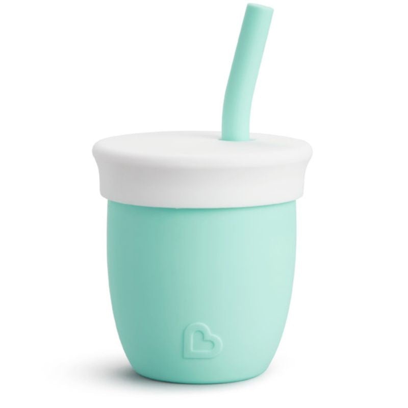 C’est Silicone 4 oz Training Cup with Staw  – Mint