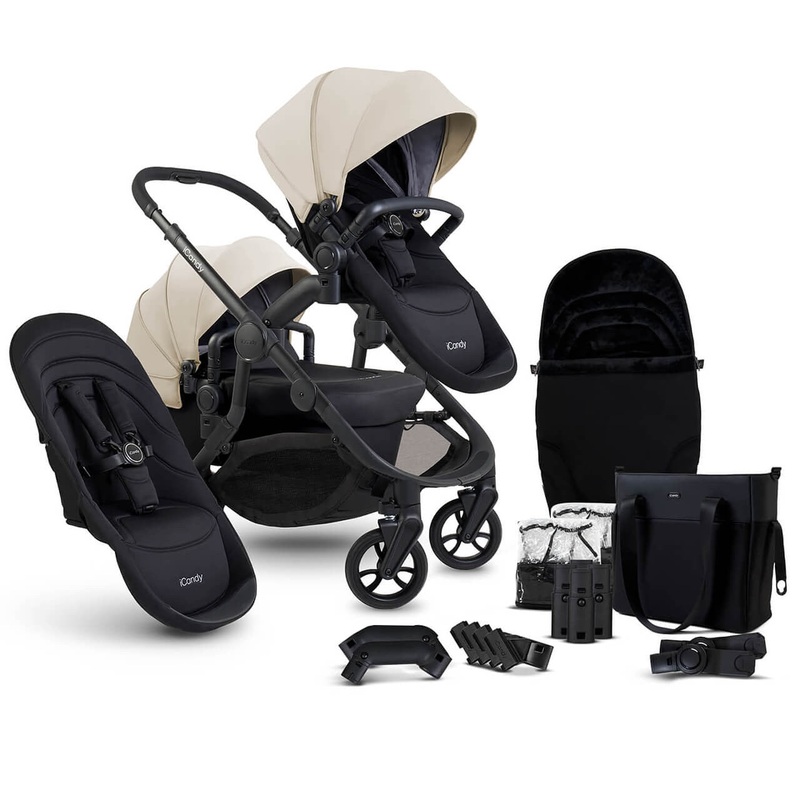 iCandy Orange 4 Double Pushchair Bundle – Latte