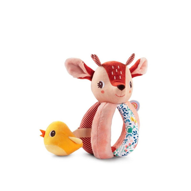 Janod – Plush Activity Rattle with Handles – Stella (Fawn)