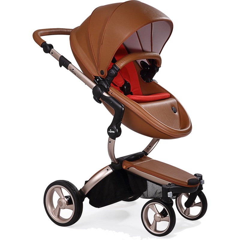 Mima 2019 Xari Complete Stroller, Rose Gold – Camel / Ruby Red