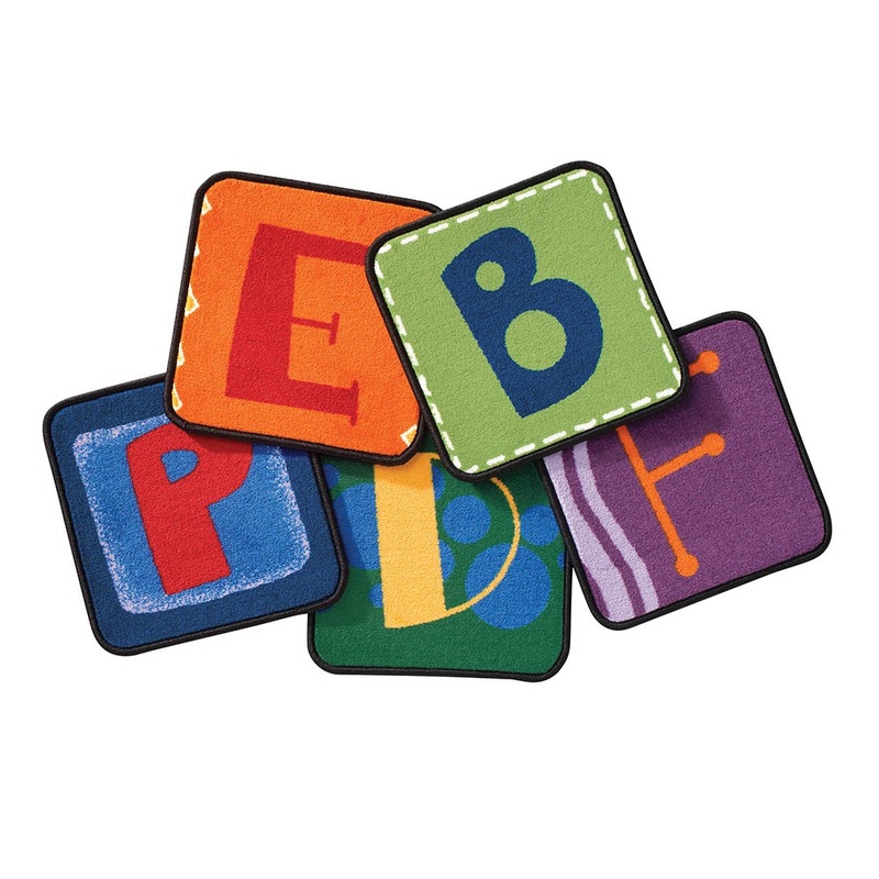 Alphabet Blocks Carpet Squares (Set of 26)
