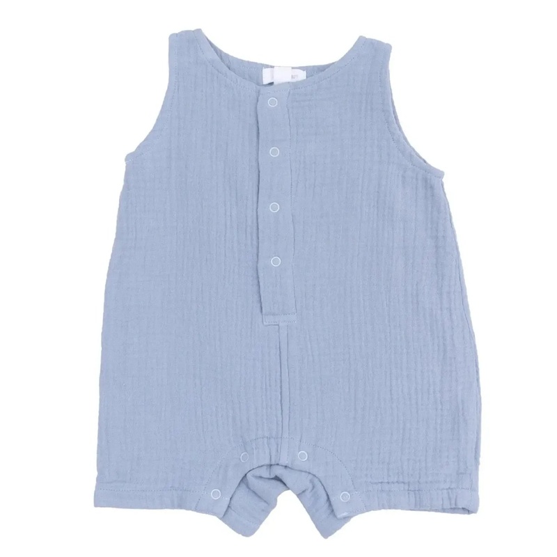 Angel Dear – Organic Muslin Sleeveless Shortie – Dusty Blue