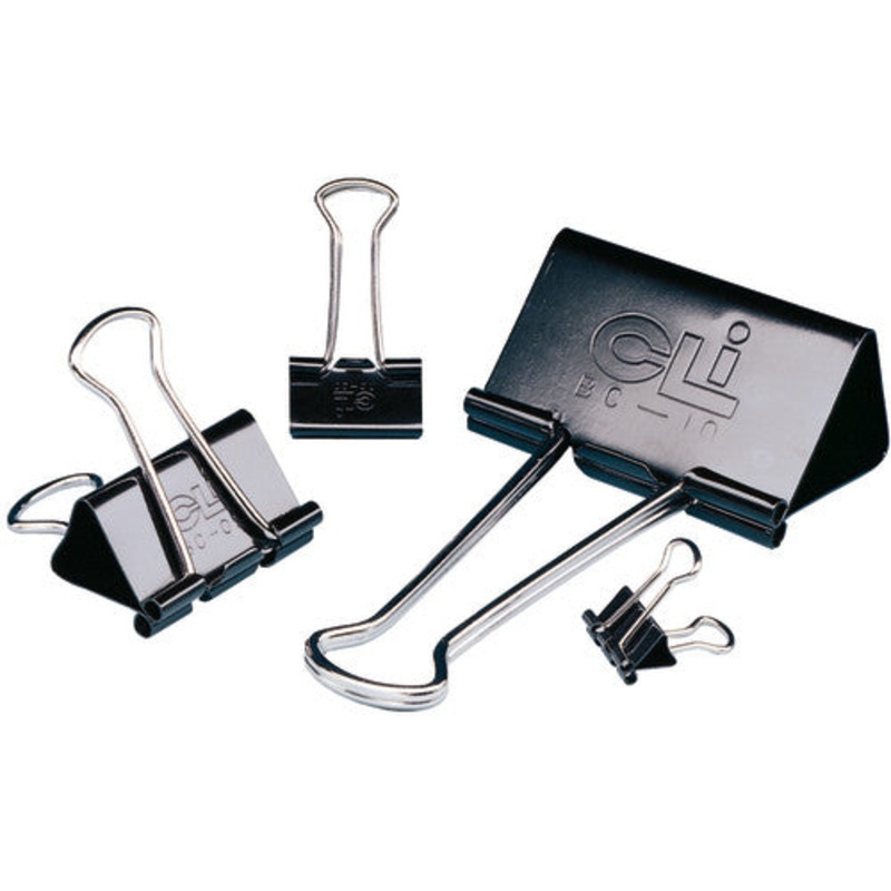 Binder Clips, Assorted sizes & colors, Pack of 10