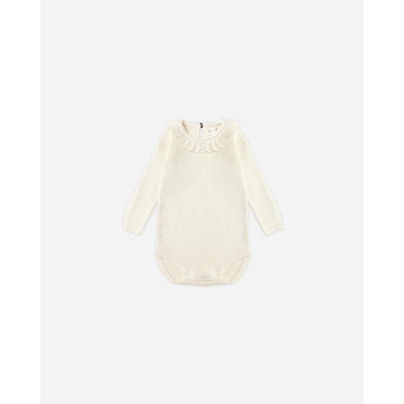 Ruffle Collar Bodysuit – Natural