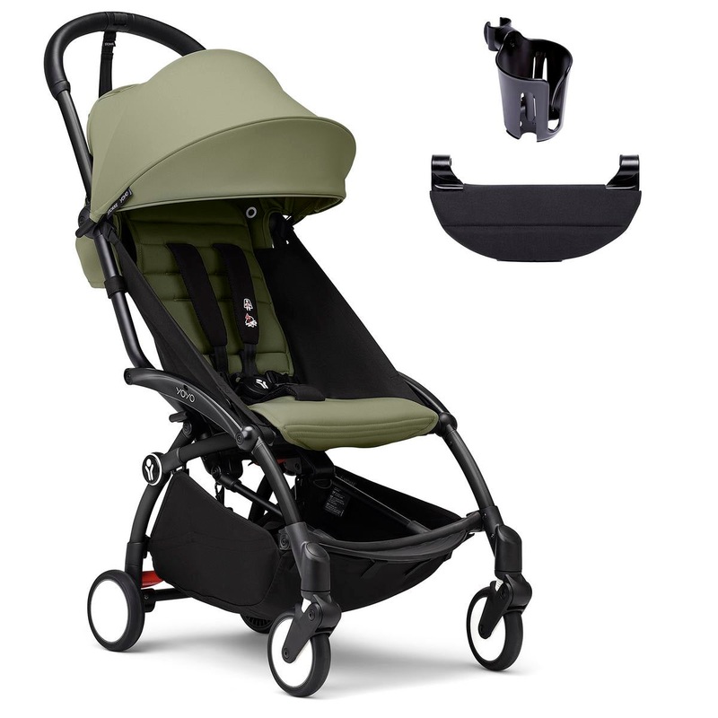 Stokke YOYO3 Ultra Compact 6+ Stroller + Essentials Bundle – Black / Olive
