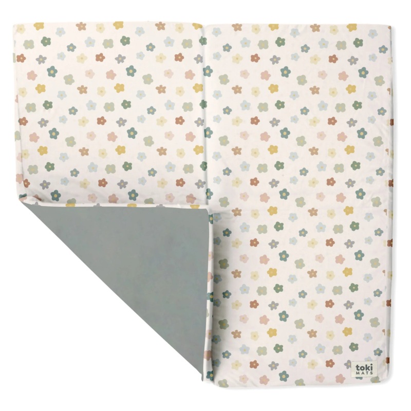 Toki Kids Vegan Leather Mat Standard, Playful Posies