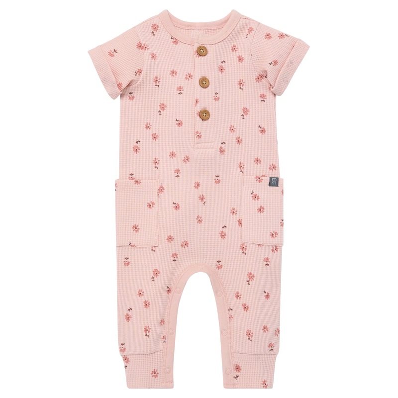 Baby Girls Tossed Daisy Short Sleeve Long Leg Romper