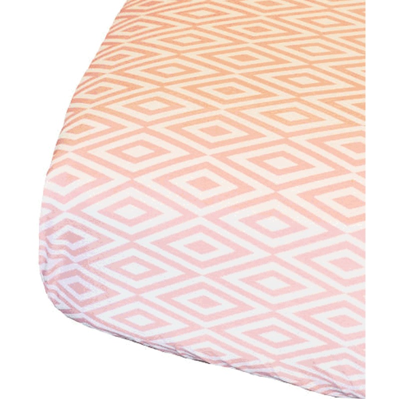Oliver B Diamond Crib Sheet in White & Pink