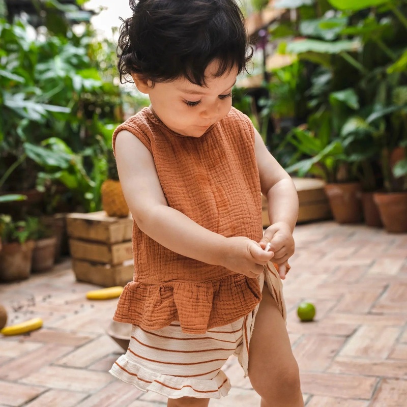 Bean’s (Barcelona) – Organic Muslin Tank Top – Brick