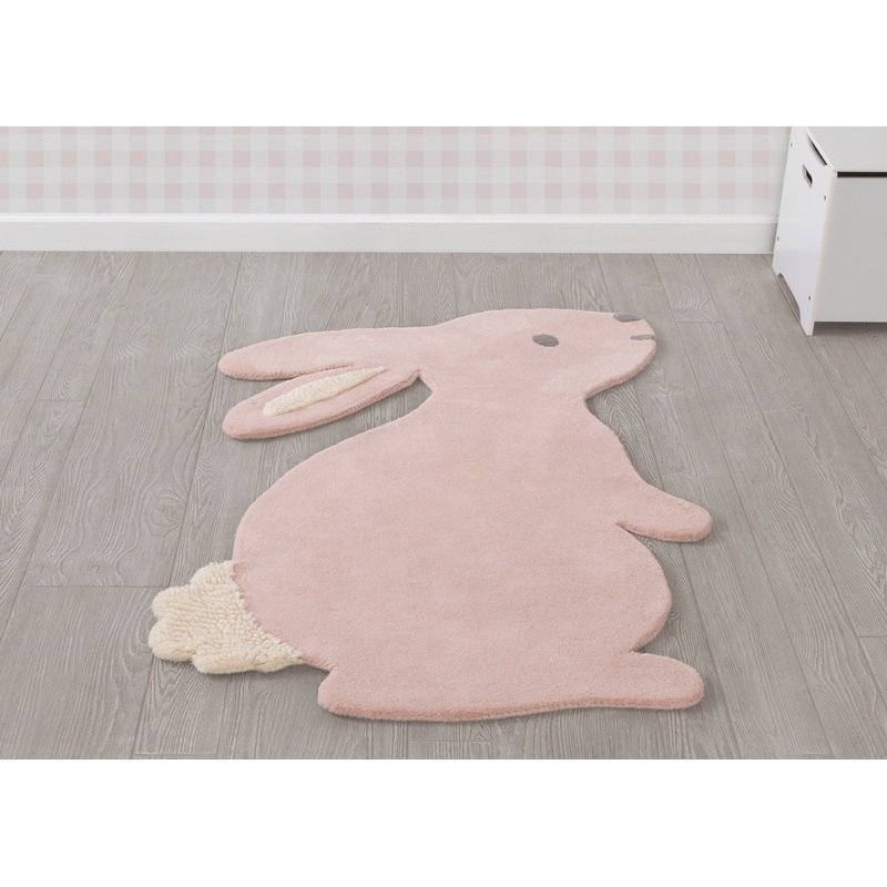 Hand-Tufted 100% Wool Bunny Rug