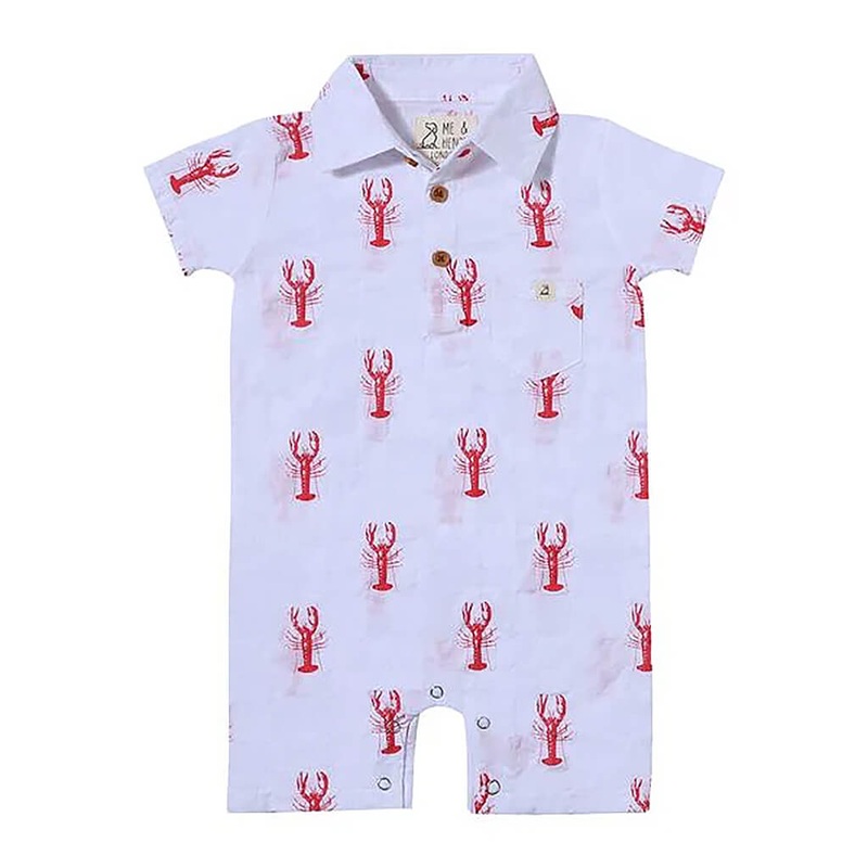 Printed Romper Molokai White Lobster