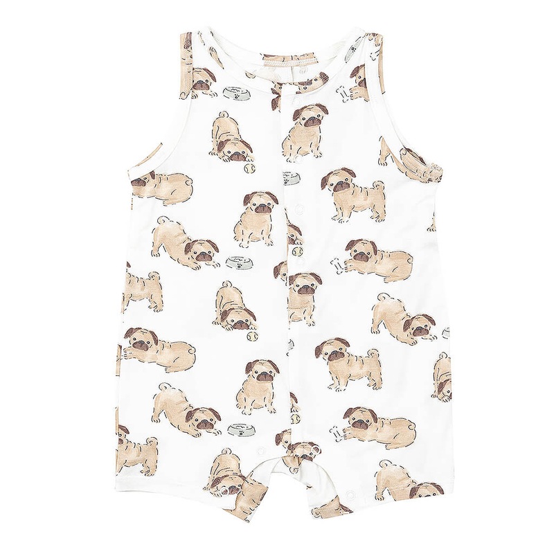 Sleeveless Shortie Romper Pugs
