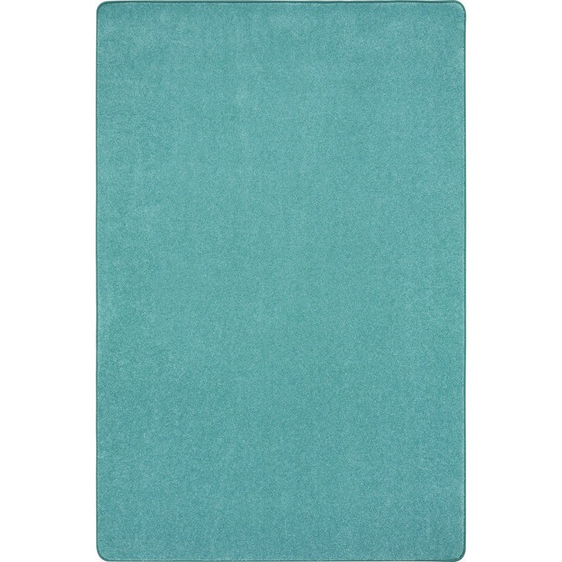 Just Kidding 6′ x 9′ area rug in color Seafoam