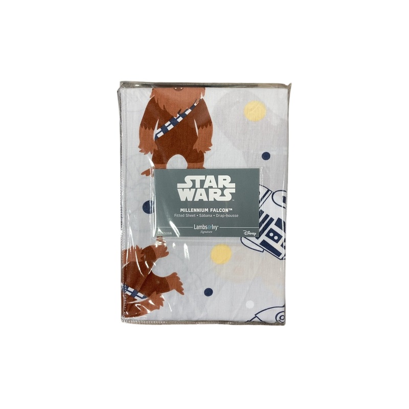 Lambs & Ivy Fitted Crib Sheet, Star Wars Millenium Falcon