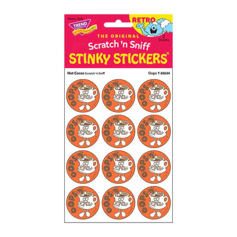 Oops, Hot Cocoa scent Retro Scratch ‘n Sniff Stinky Stickers