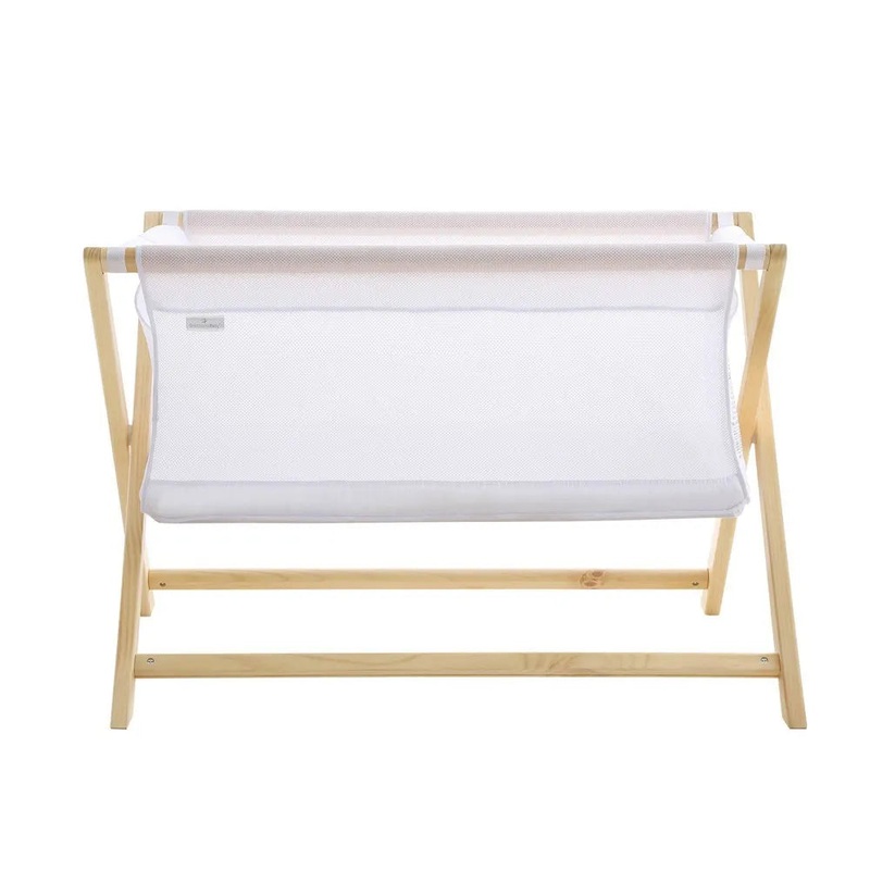 BreathableBaby Breathable Mesh Portable Sleeper – Beech & White – Bassinet & Travel Crib