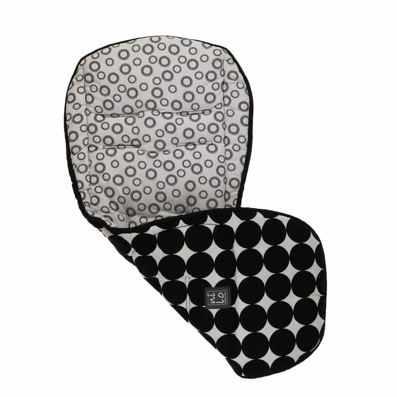 Long Stroller Mat Circles Black/White