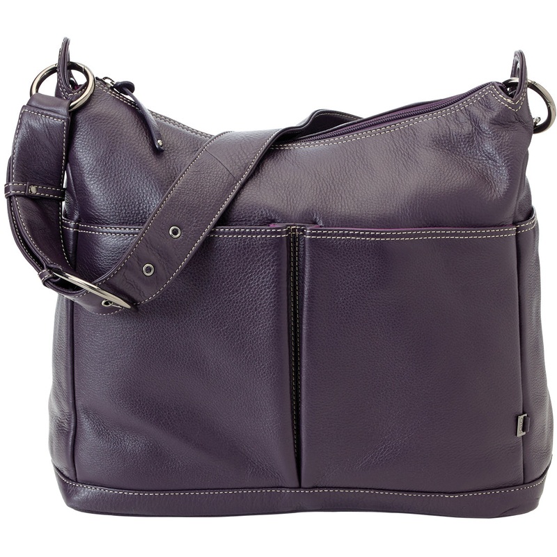 OiOi Leather Hobo Diaper Bag in Sugar Plum