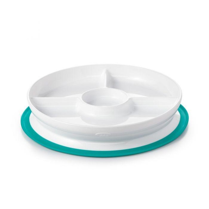 Oxo Tot Stick & Stay Divided Plate Teal