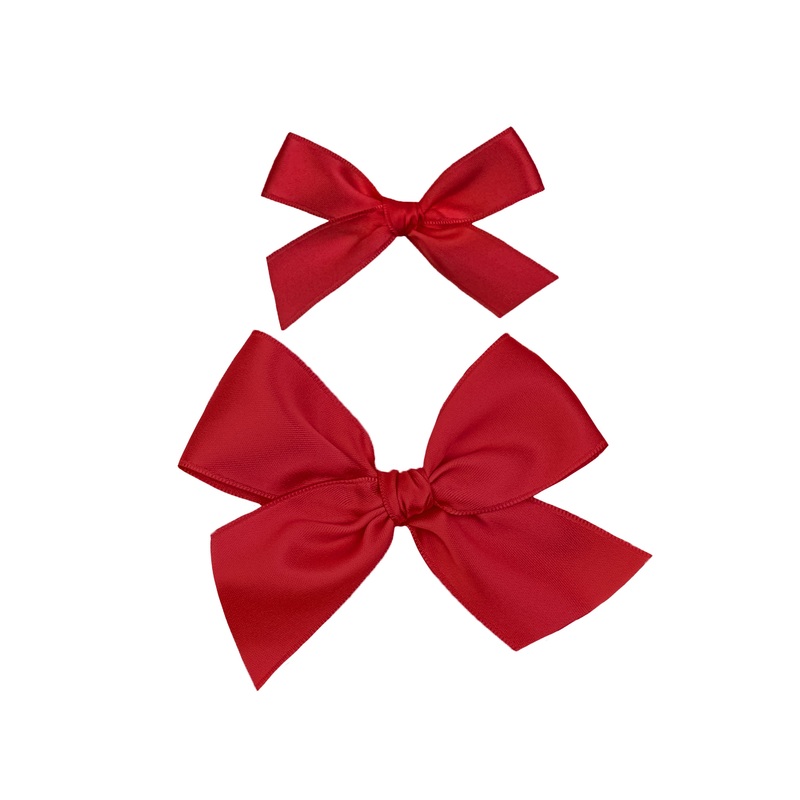 Satin Bow – Ruby Clip