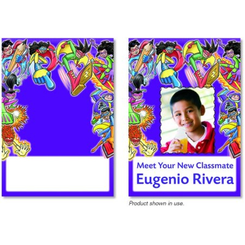 Superheroes Purple Meet Our Class Cards