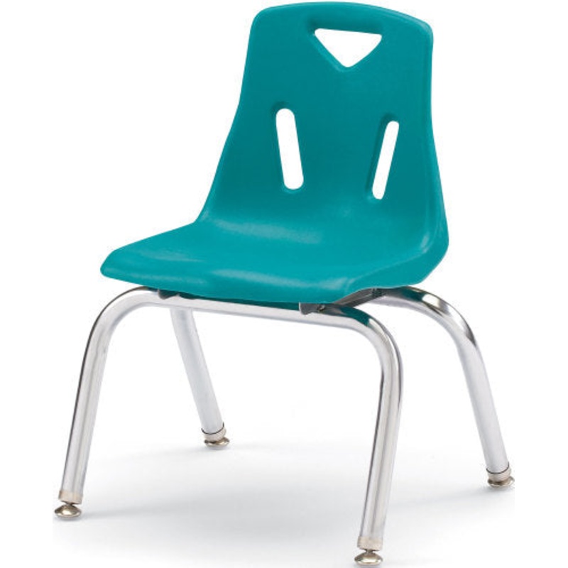 Berries Stacking Chair with Chrome-Plated Legs – 10″ Ht – Teal