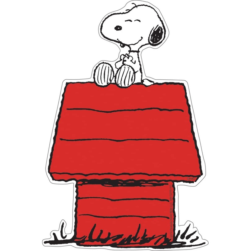 Eureka Peanuts 5-Inch Paper Cut-Outs, Snoopy on Dog House