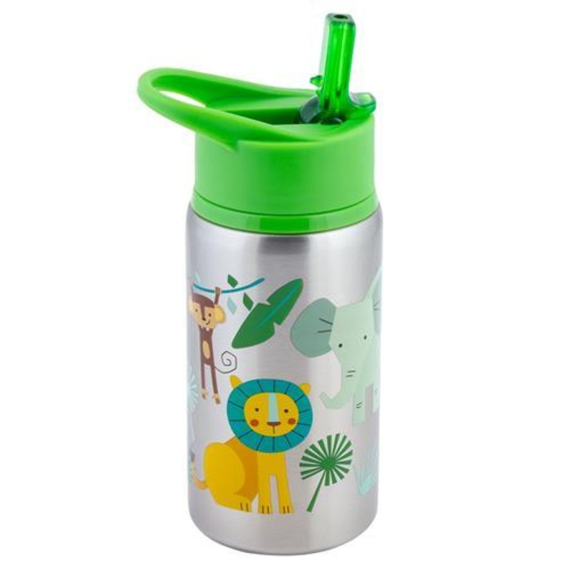 Flip Top Stainless Steel Bottle (Jungle)