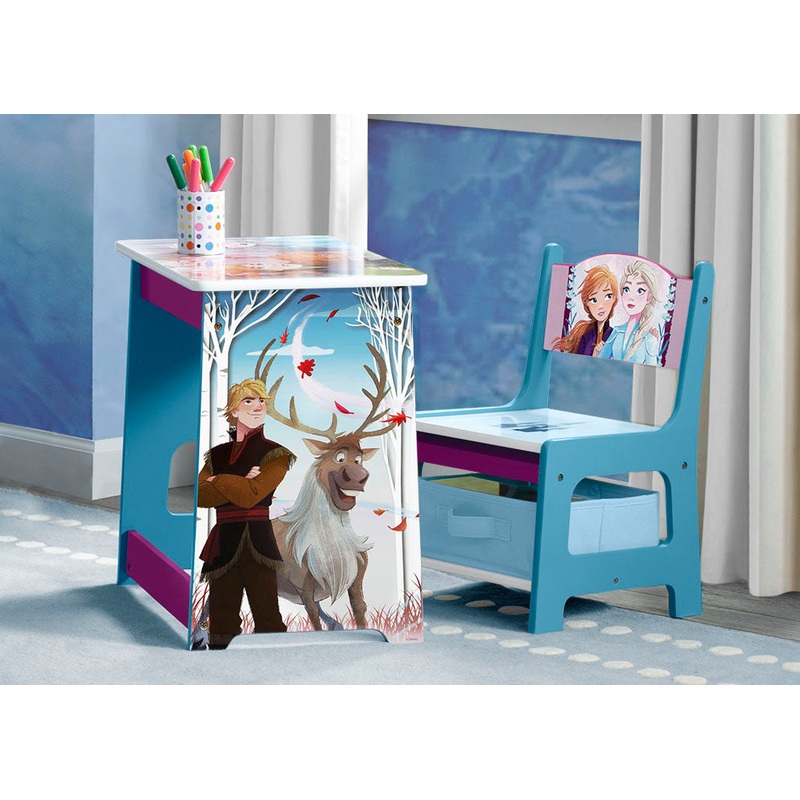 Frozen II Kids Wood Desk and Chair Set