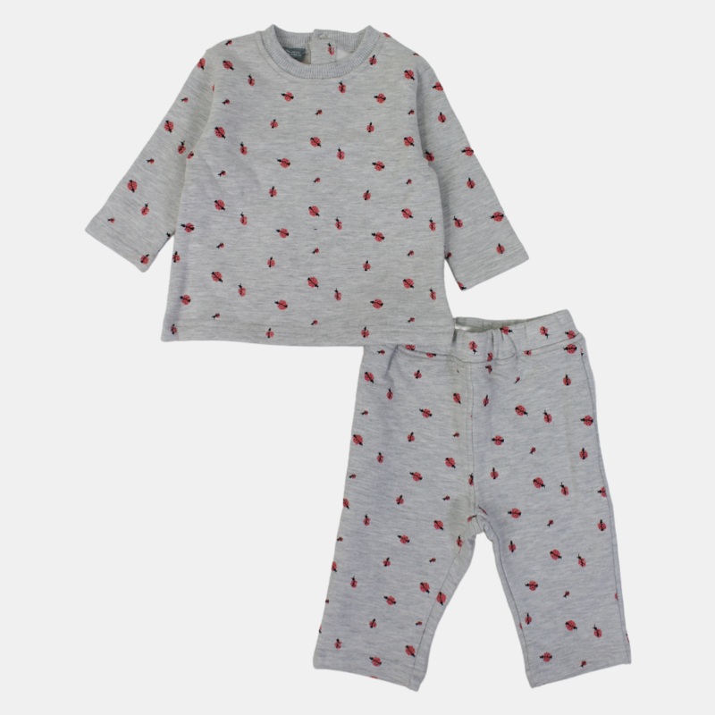 Baby Girls Milton Outfit Set  Soft Gray