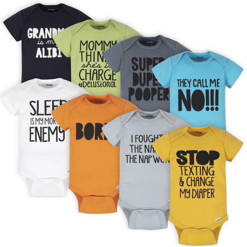 Onesies Baby 8-Pack Funny & Hilarious Bodysuits