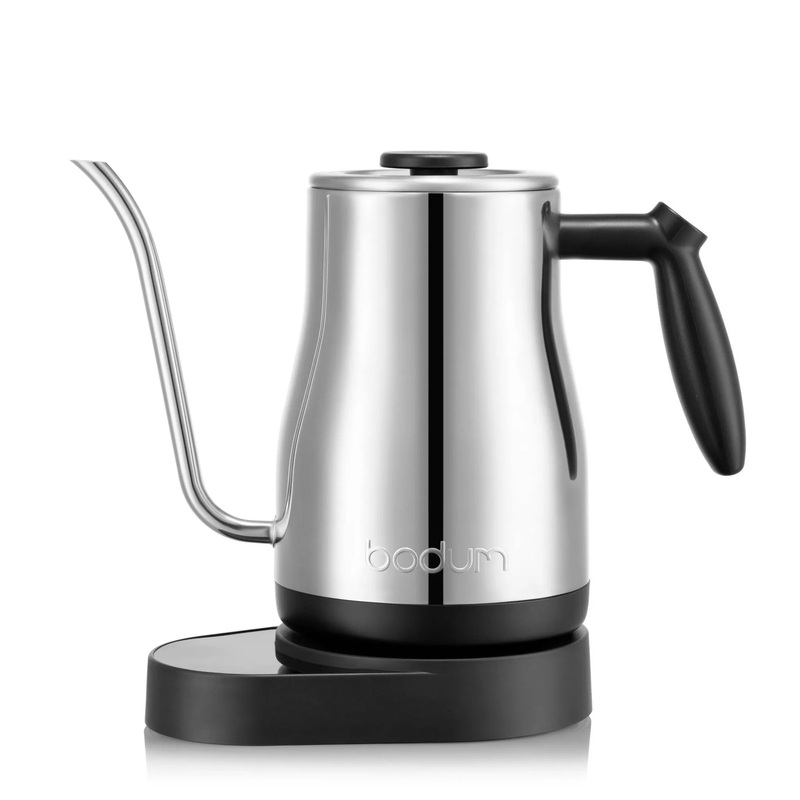 34oz Electric Bistro Gooseneck Water Kettle With Temperature Control Stainless Steel