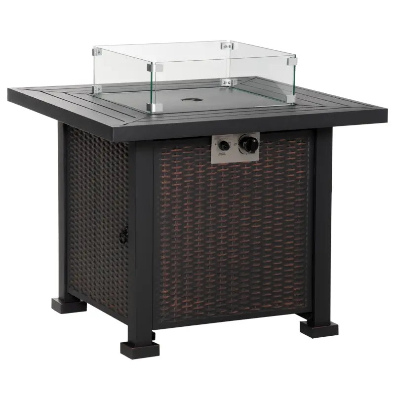 Outsunny 34 Inch Outdoor Propane Gas Fire Pit Table