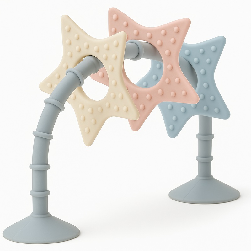 Shnuggle Stick ‘n’ Play Sensory Star Toy and Teether | For Baths, Highchairs and more