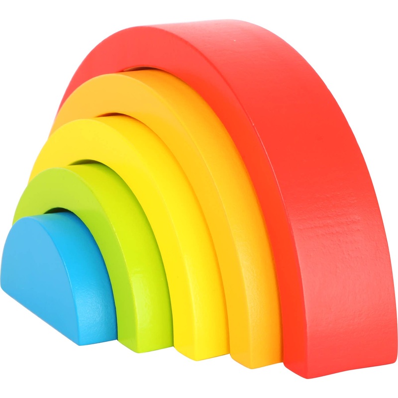 Small Foot – 5 Piece Wooden Rainbow Building Blocks