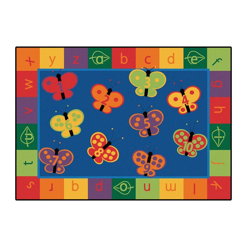 123 ABC Butterfly Fun Rug (8′ x 12′ Rectangle)